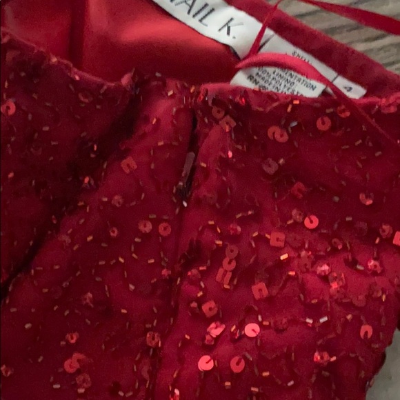 One ShoulderJewel/Sequin Red Cocktail/Holiday Dress! sz 4 - Picture 2 of 6